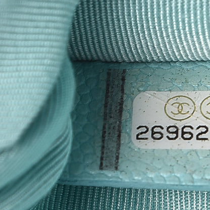 Chanel Caviar Quilted Small Cosmetic Case Light Blue 9 of 9