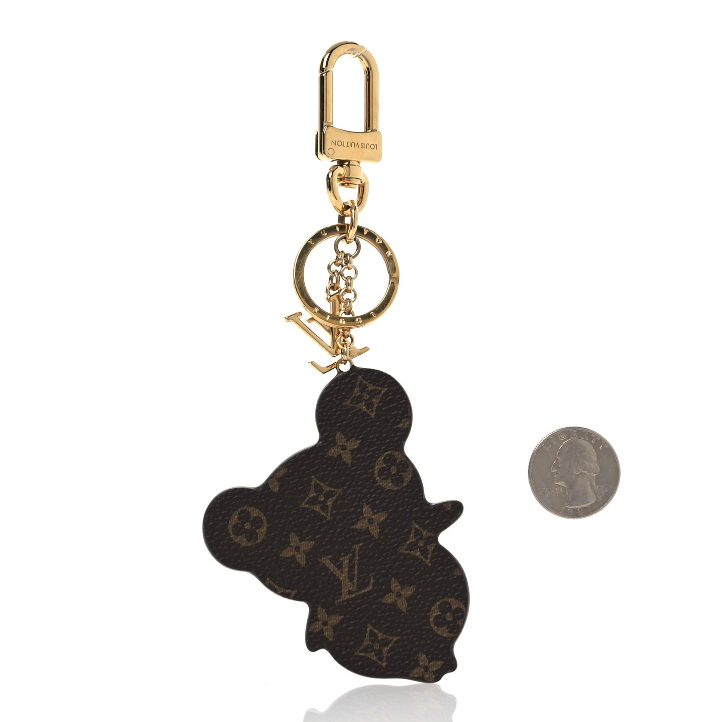 LV x TM Cowhide Monogram Superflat Panda Key Ring Bag Charm Multicolor