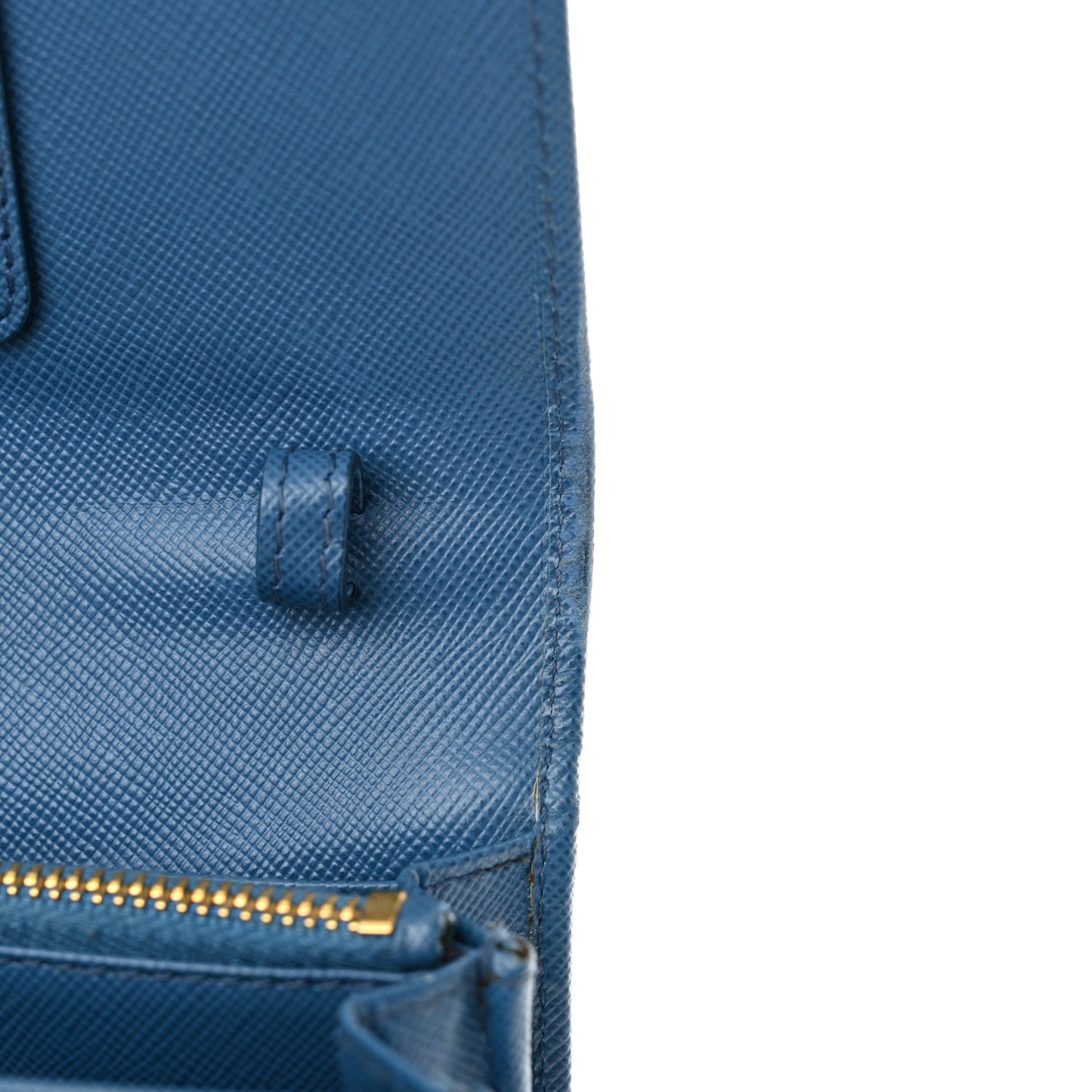 Saffiano Metal Flap Wallet With Strap Cobalto