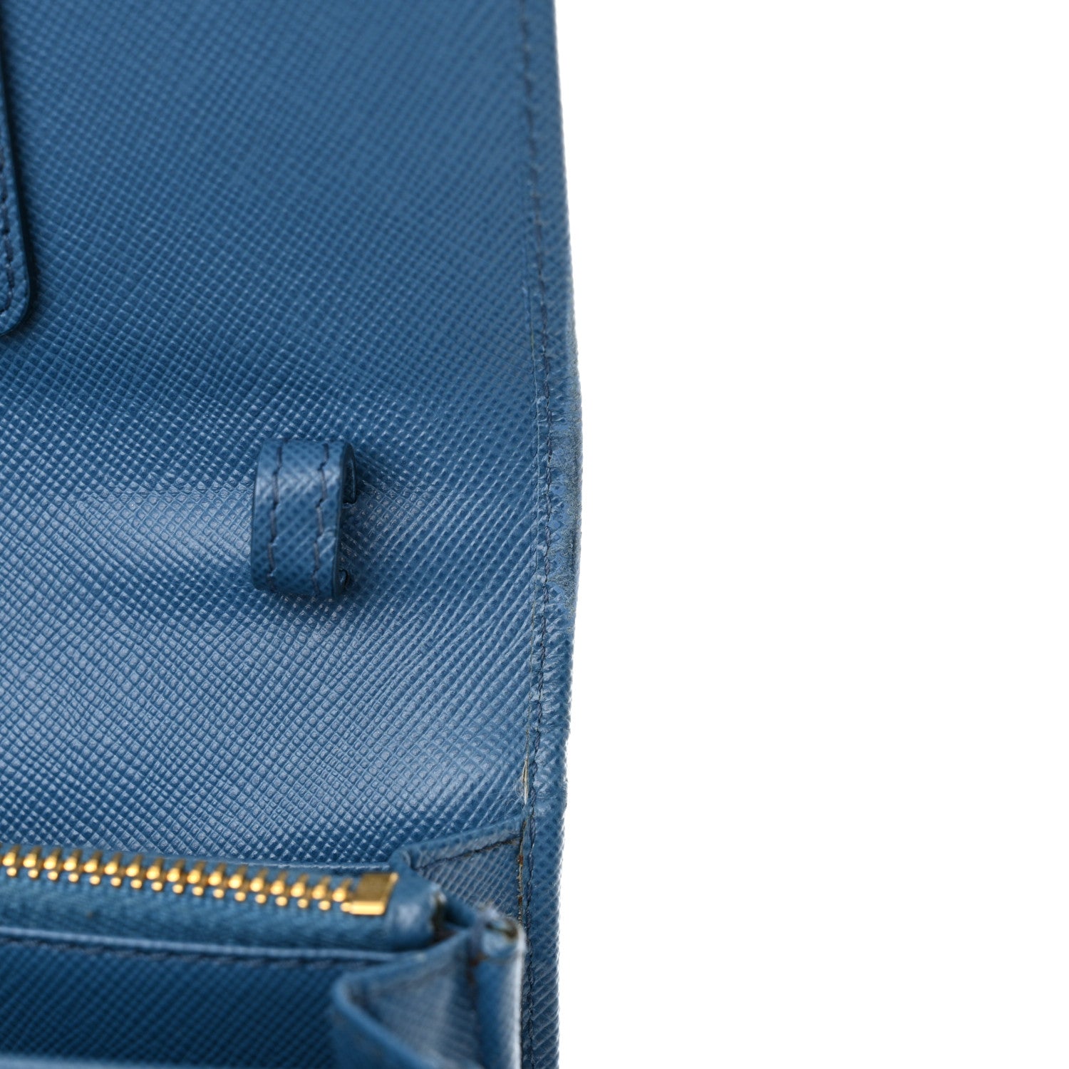 Prada Saffiano Metal Flap Wallet With Strap Cobalto 12 of 14