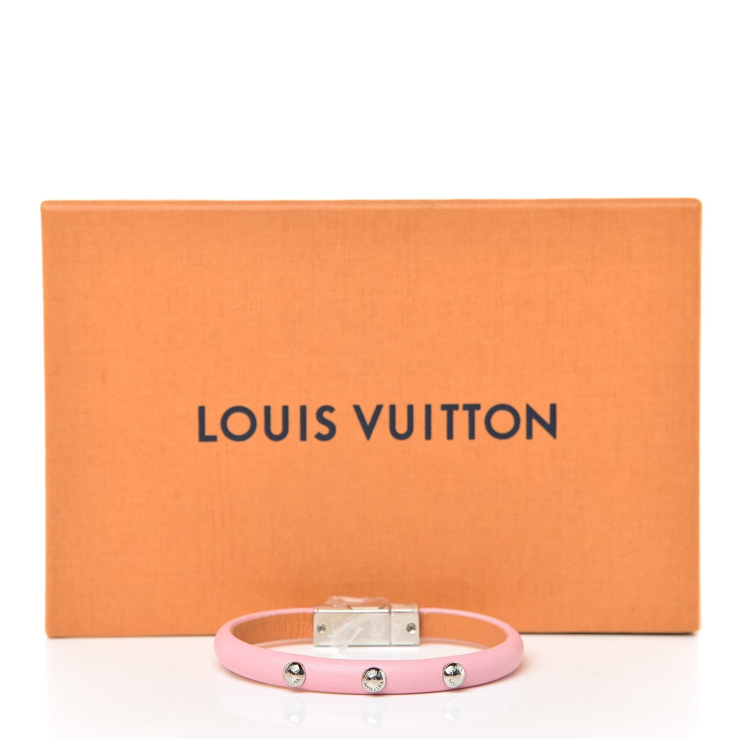 Calfskin Yummy LV Bracelet 17 Pink