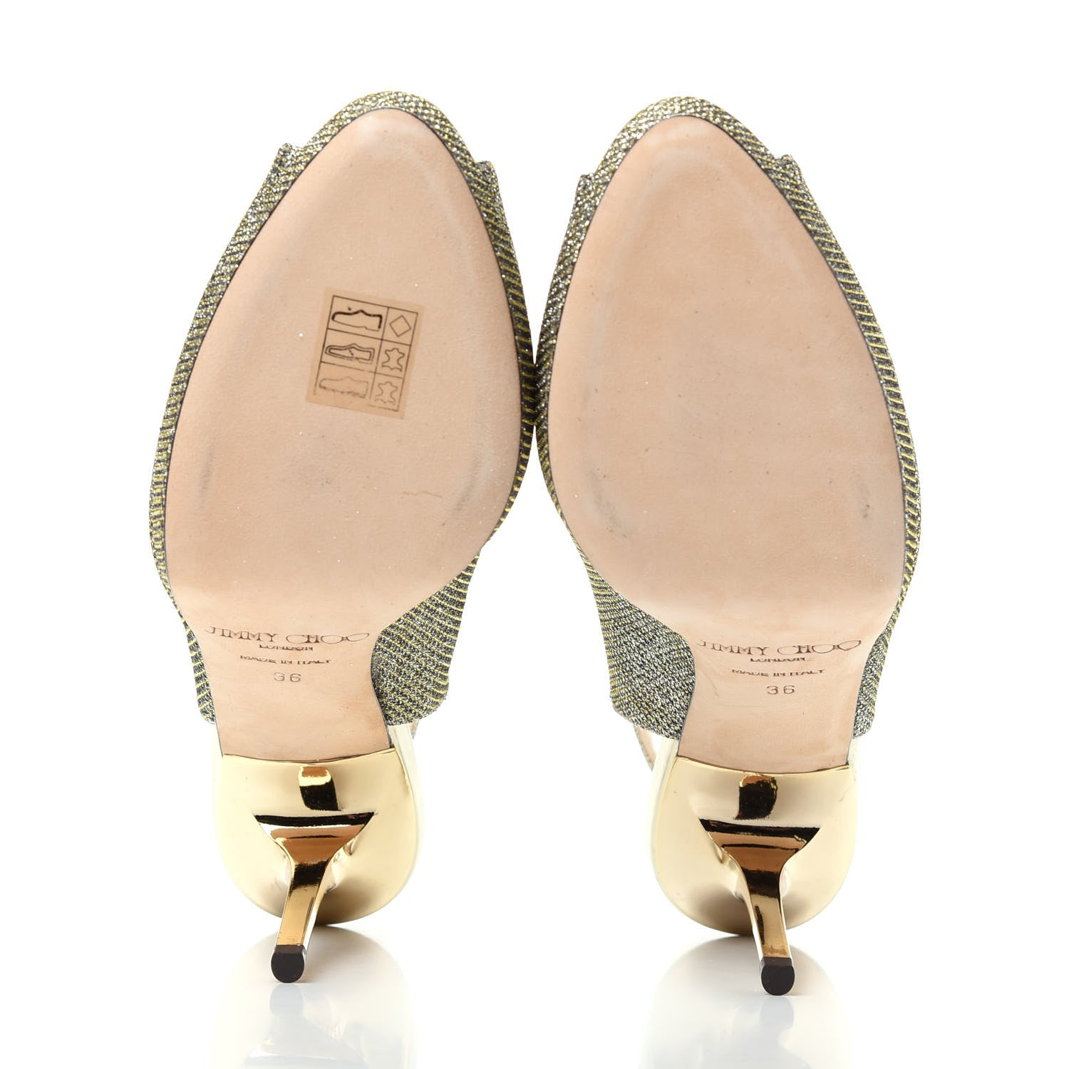 Jimmy Choo Glitter Fabric Nova Pumps 36 Gold 6 of 9