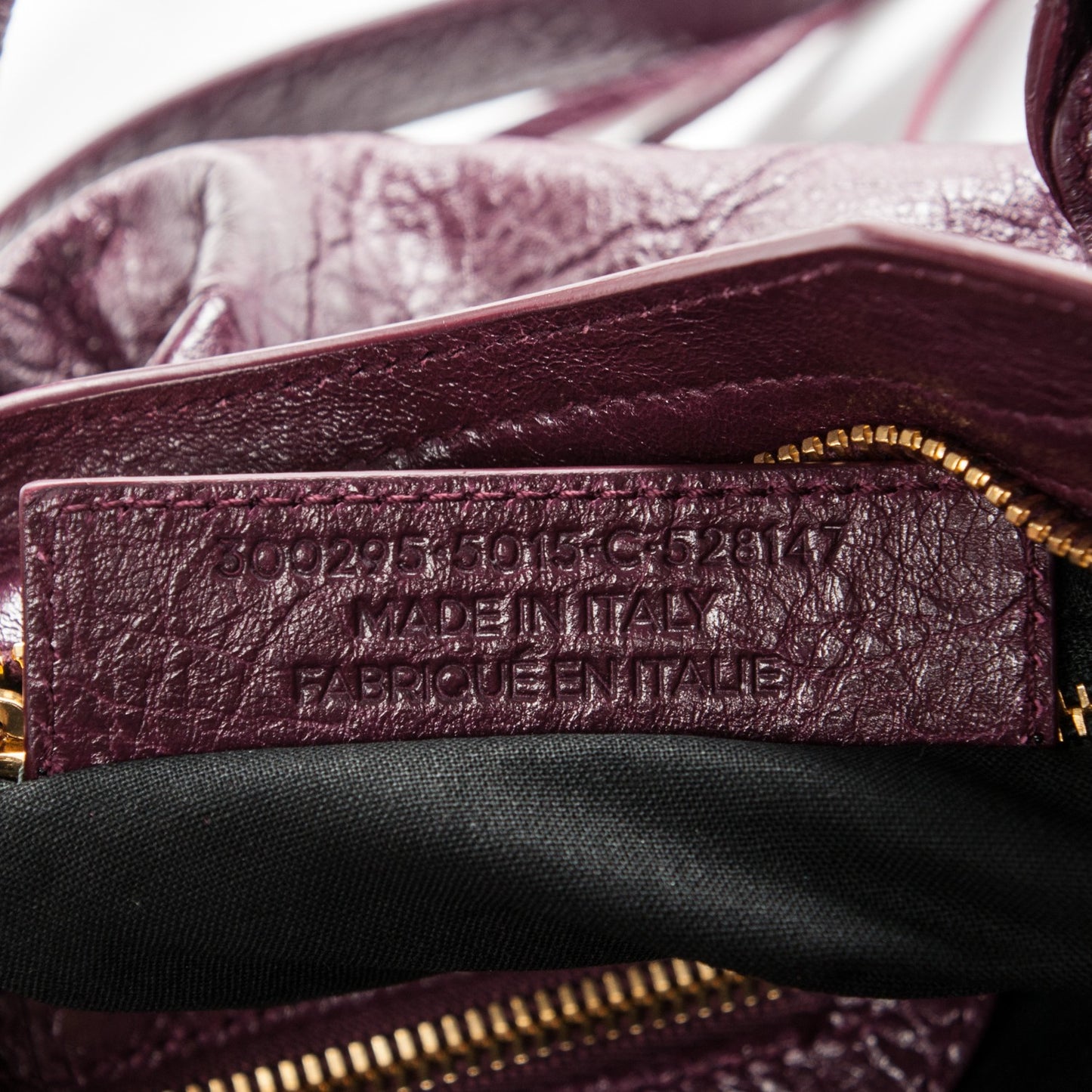 Agneau Classic Gold Hardware Mini City Violet Prune