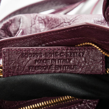 Balenciaga Agneau Classic Gold Hardware Mini City Violet Prune 8 of 8