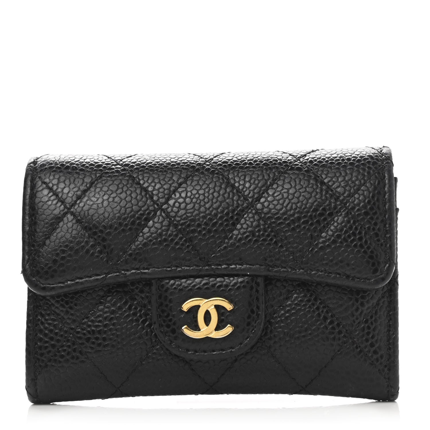 Chanel Caviar Quilted Flap Card Holder Black 1 of 11