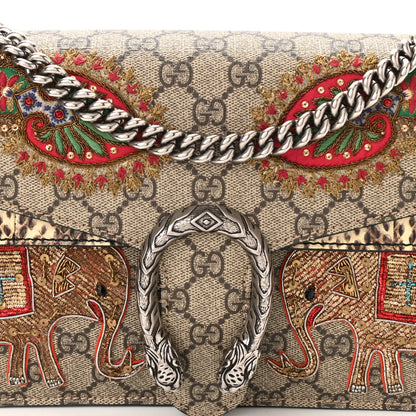 Gucci GG Supreme Monogram Elaphe Elephant Embroidered Small Dionysus Shoulder Bag 7 of 15