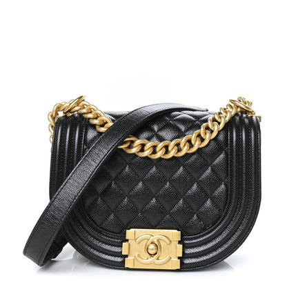 Chanel Caviar Quilted Small Boy Messenger Bag Black 1 of 10
