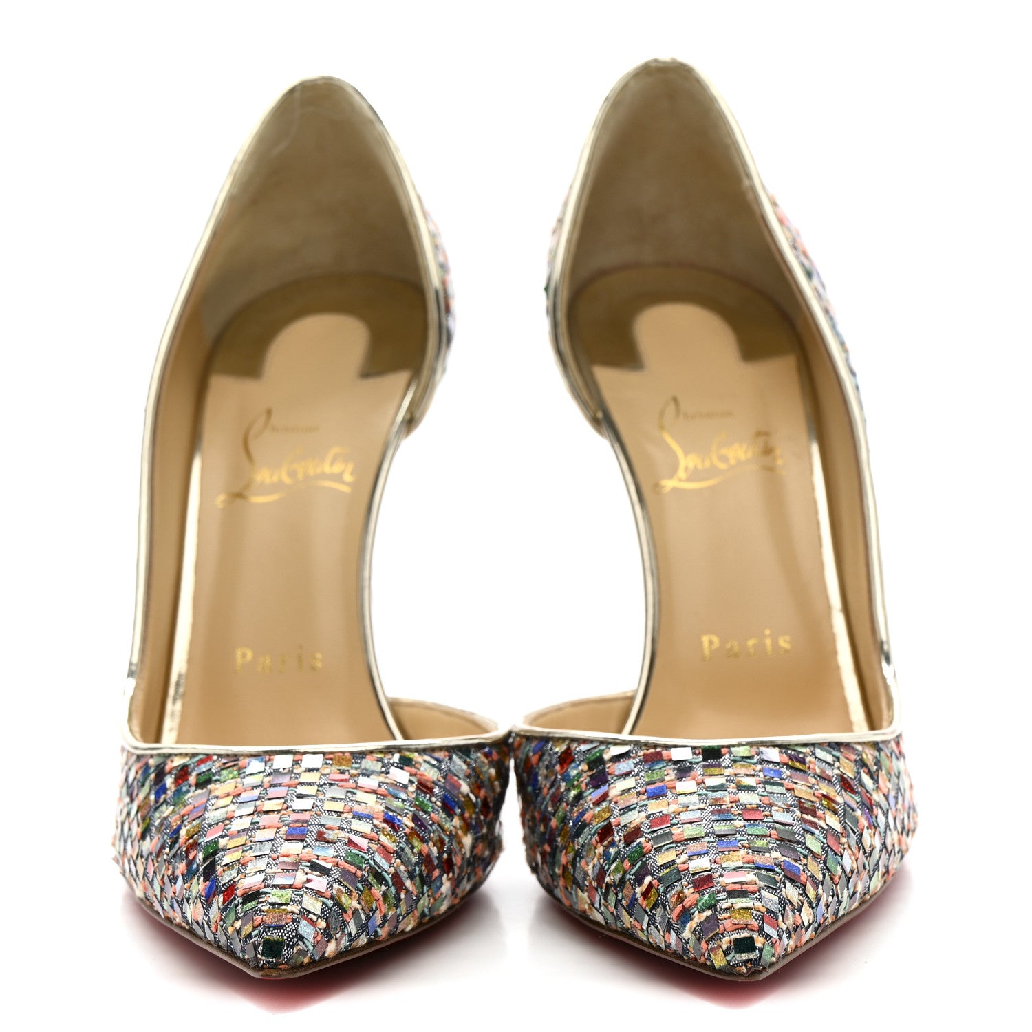 Christian Louboutin Tresse Vitraux Specchio Iriza 100 Pumps 39 Multicolor Silver 3 of 10