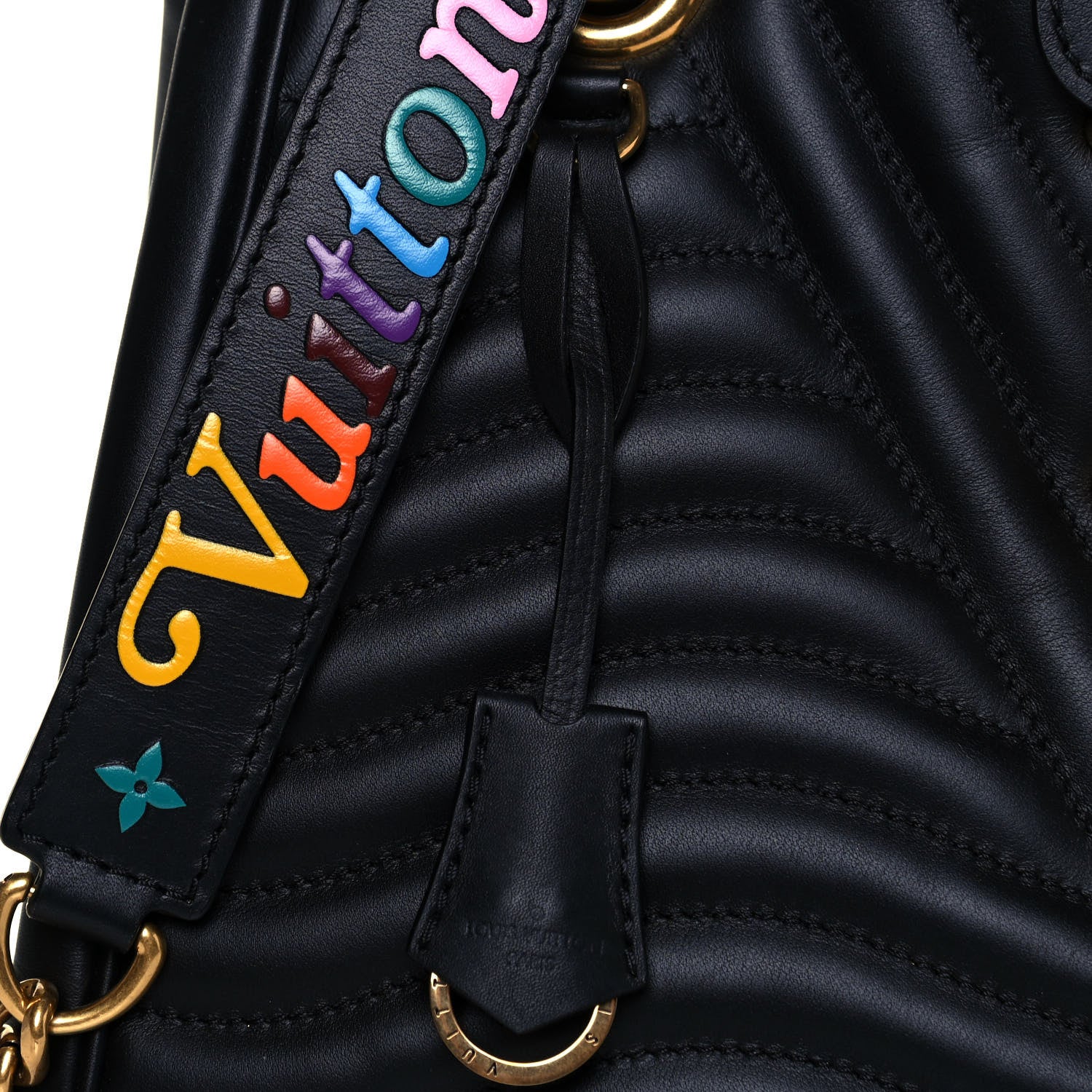 Louis Vuitton Calfskin New Wave Chain Tote Black 7 of 13
