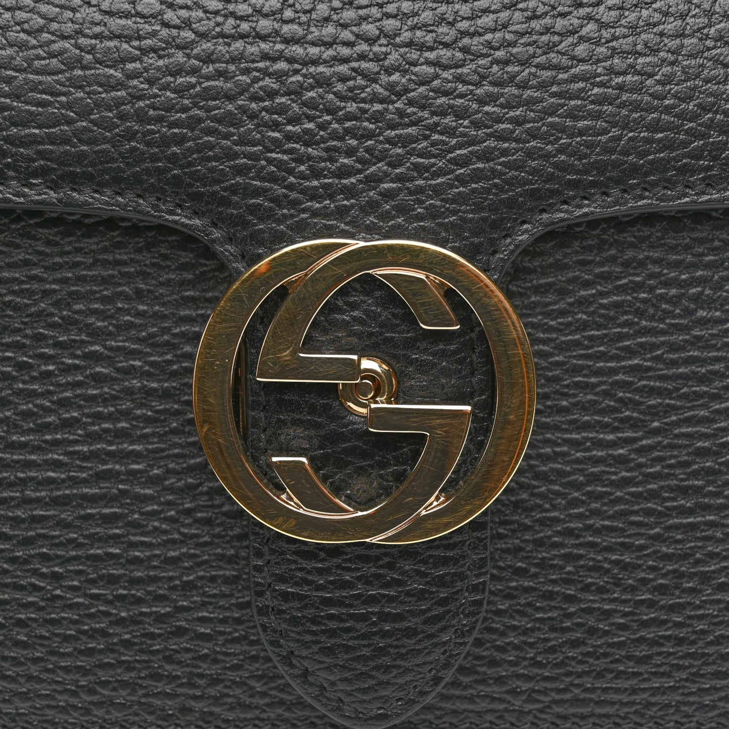 Dollar Calfskin Small Interlocking G Shoulder Bag Black