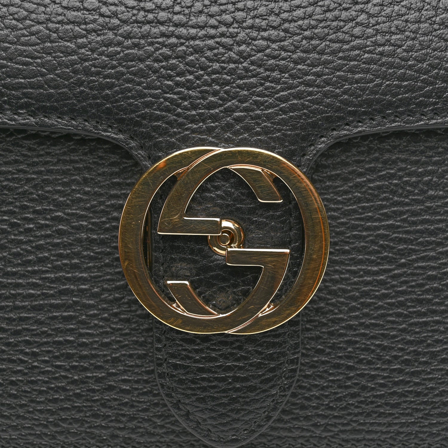 Gucci Dollar Calfskin Small Interlocking G Shoulder Bag Black 11 of 14