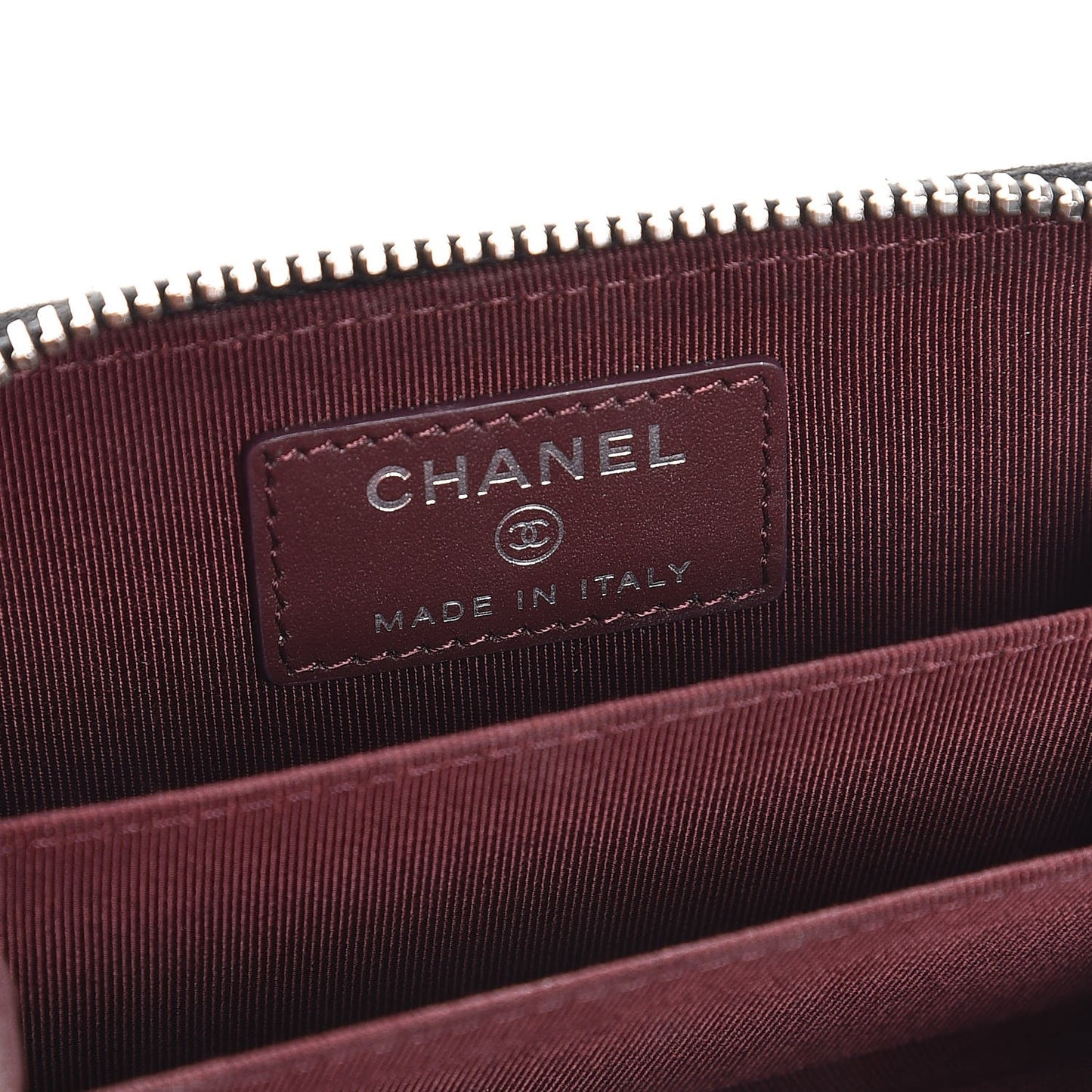 Caviar Quilted Zip Coin Purse Black