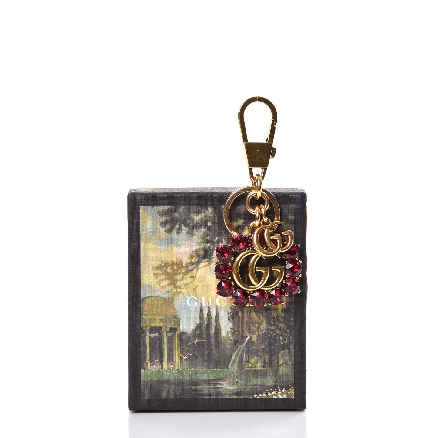 Crystal Double G Key Chain Gold