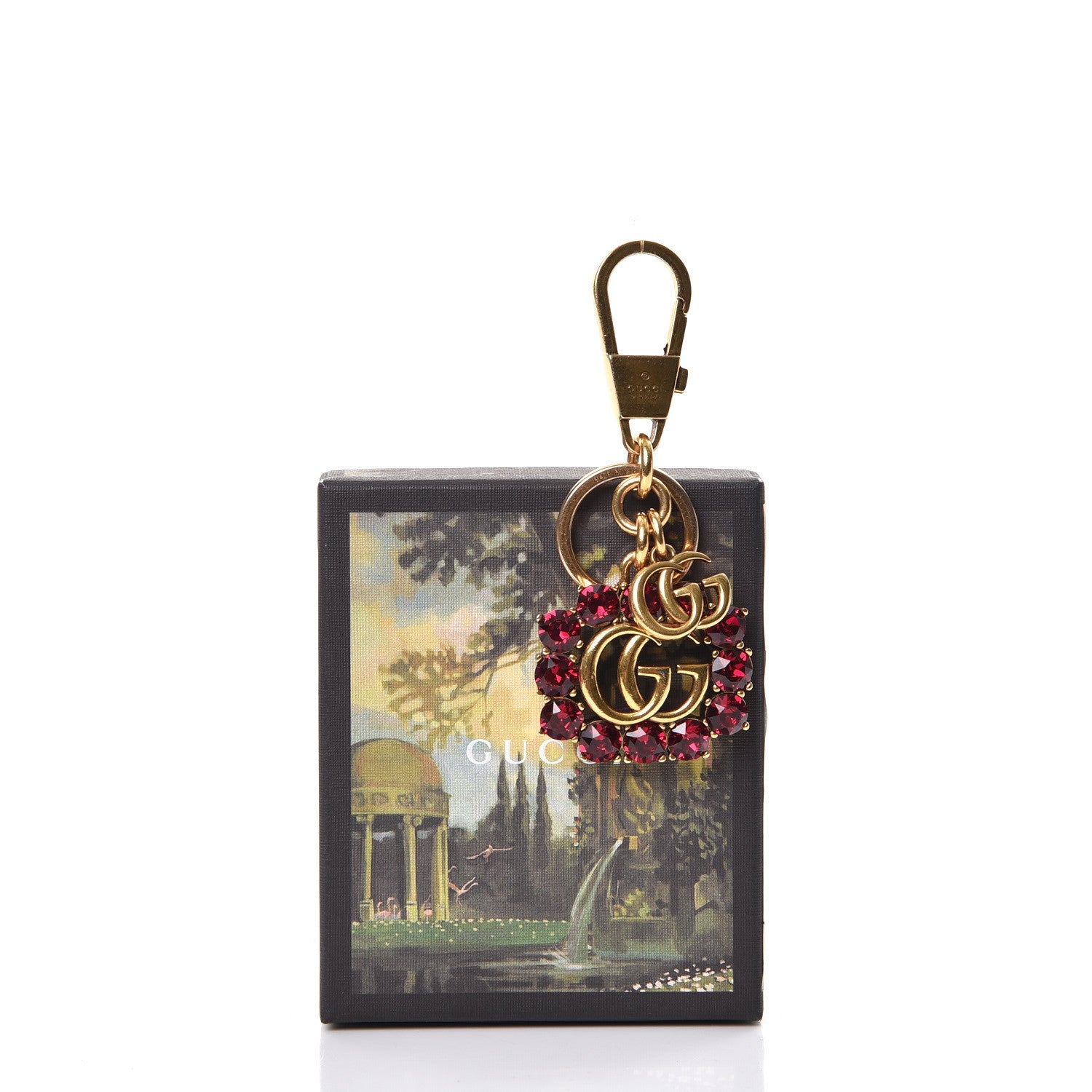 Gucci Crystal Double G Key Chain Gold 6 of 6