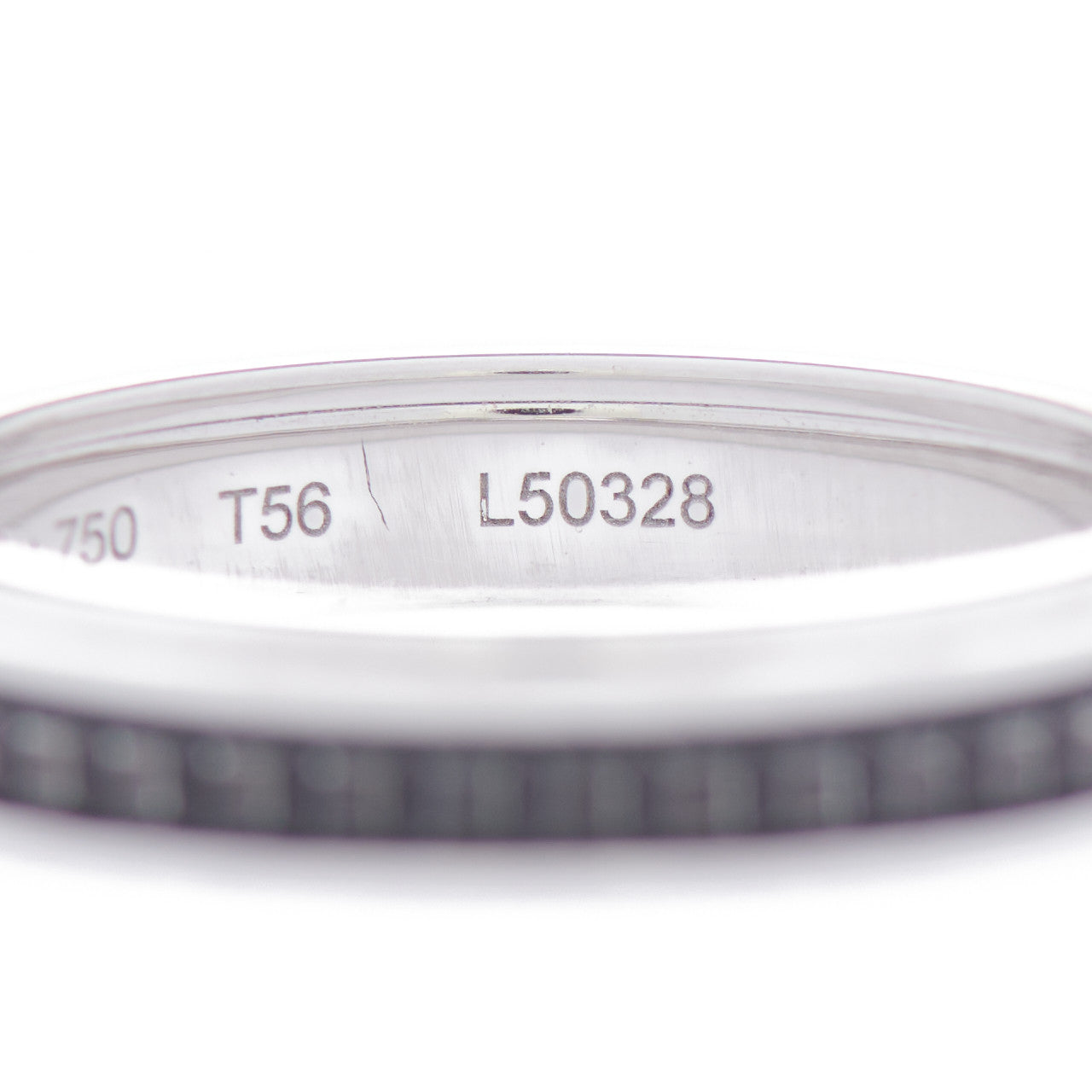 18K White Gold PVD Quatre Black Edition Wedding Band Ring 56 7.75