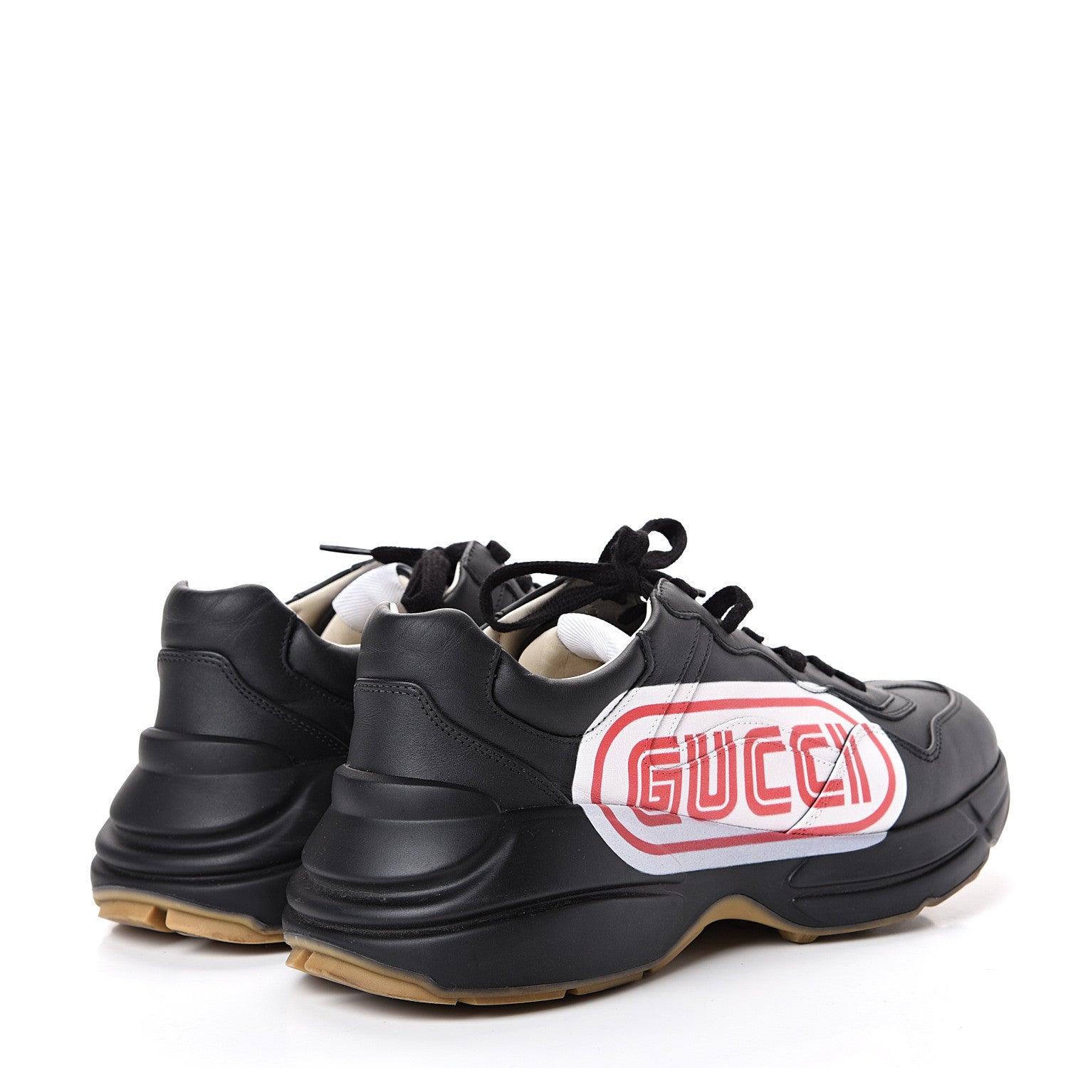 Gucci X SEGA Calfskin Logo Mens Rhyton Sneakers 8 Black 4 of 15