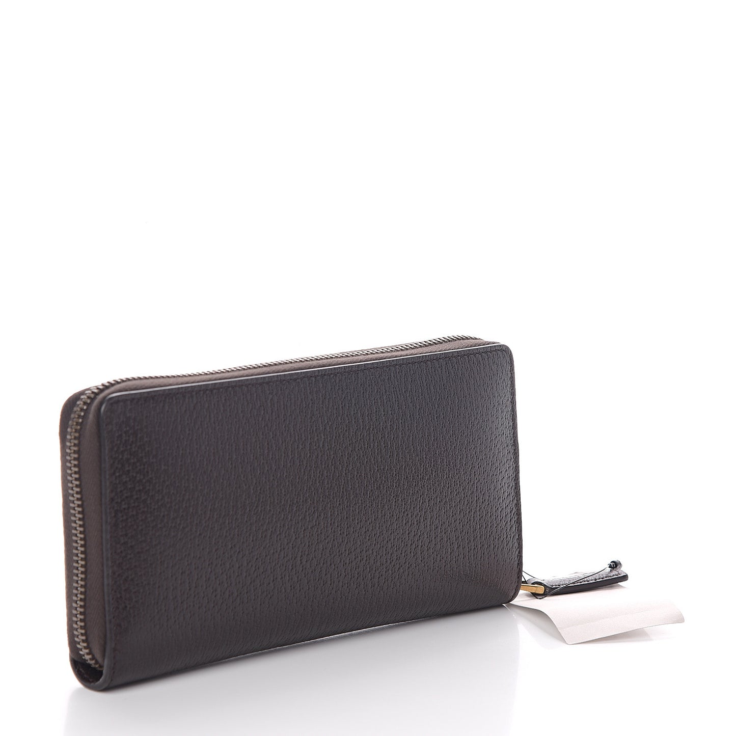 Dollar Calfskin Boar Effect GG Marmont Zip Around Wallet Dark Cocoa
