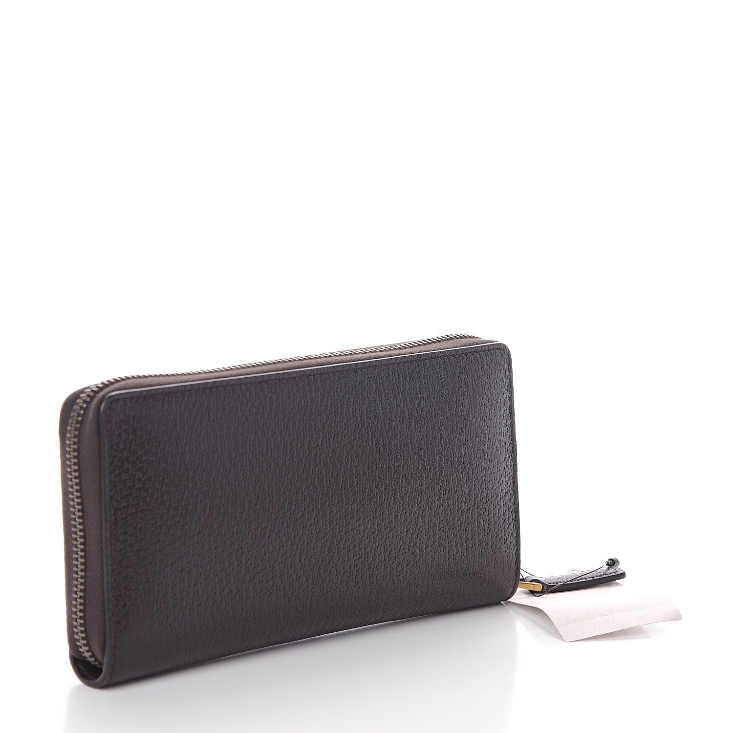 Gucci Dollar Calfskin Boar Effect GG Marmont Zip Around Wallet Dark Cocoa 2 of 5