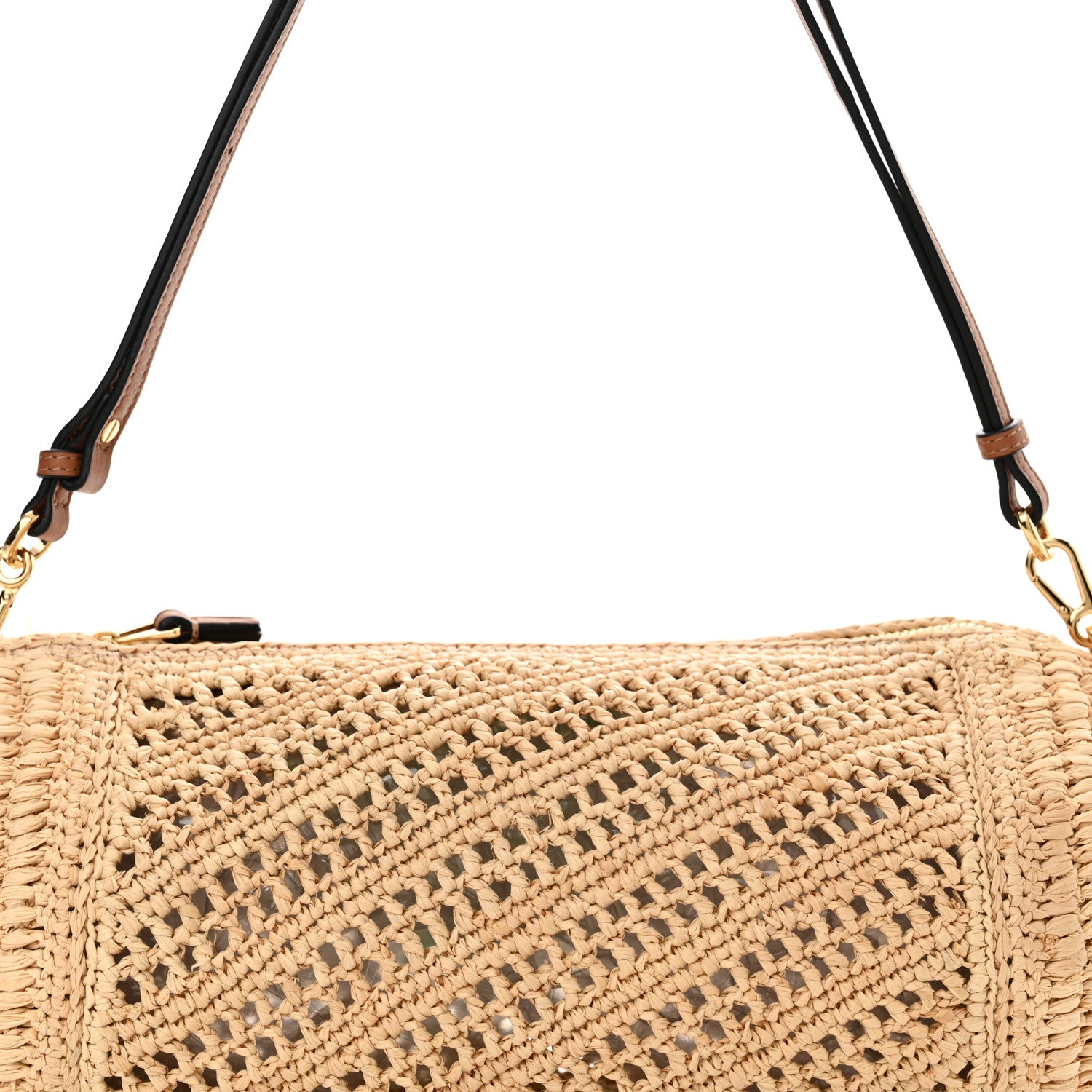 Loewe Raffia Calfskin Paula's Ibiza Bracelet Pouch Natural Tan 8 of 10
