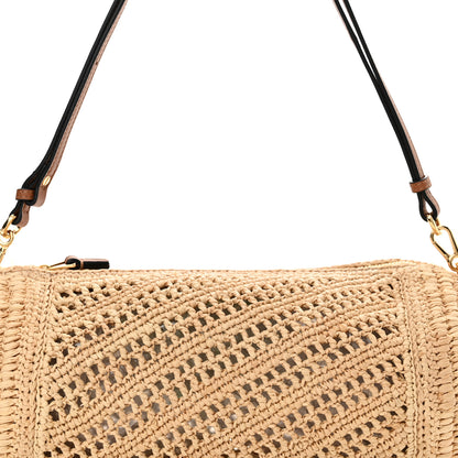 Loewe Raffia Calfskin Paula's Ibiza Bracelet Pouch Natural Tan 8 of 10