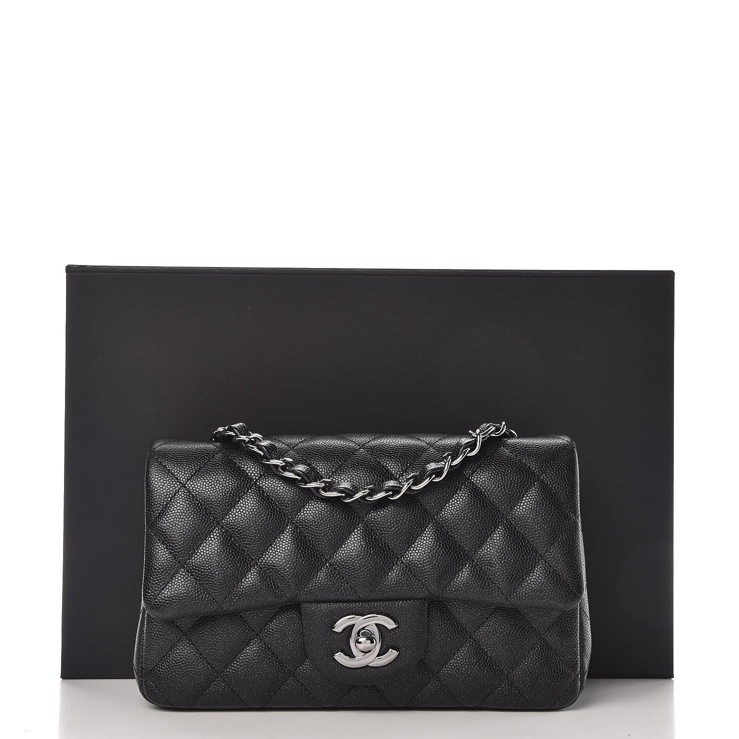 Chanel Iridescent Caviar Quilted Mini Rectangular Flap Black 8 of 8