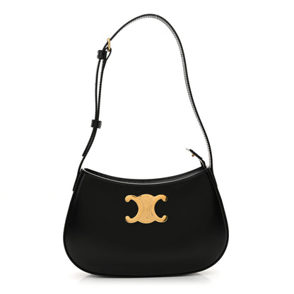 Celine Shiny Calfskin Medium Tilly Triomphe Shoulder Bag Black 1 of 10