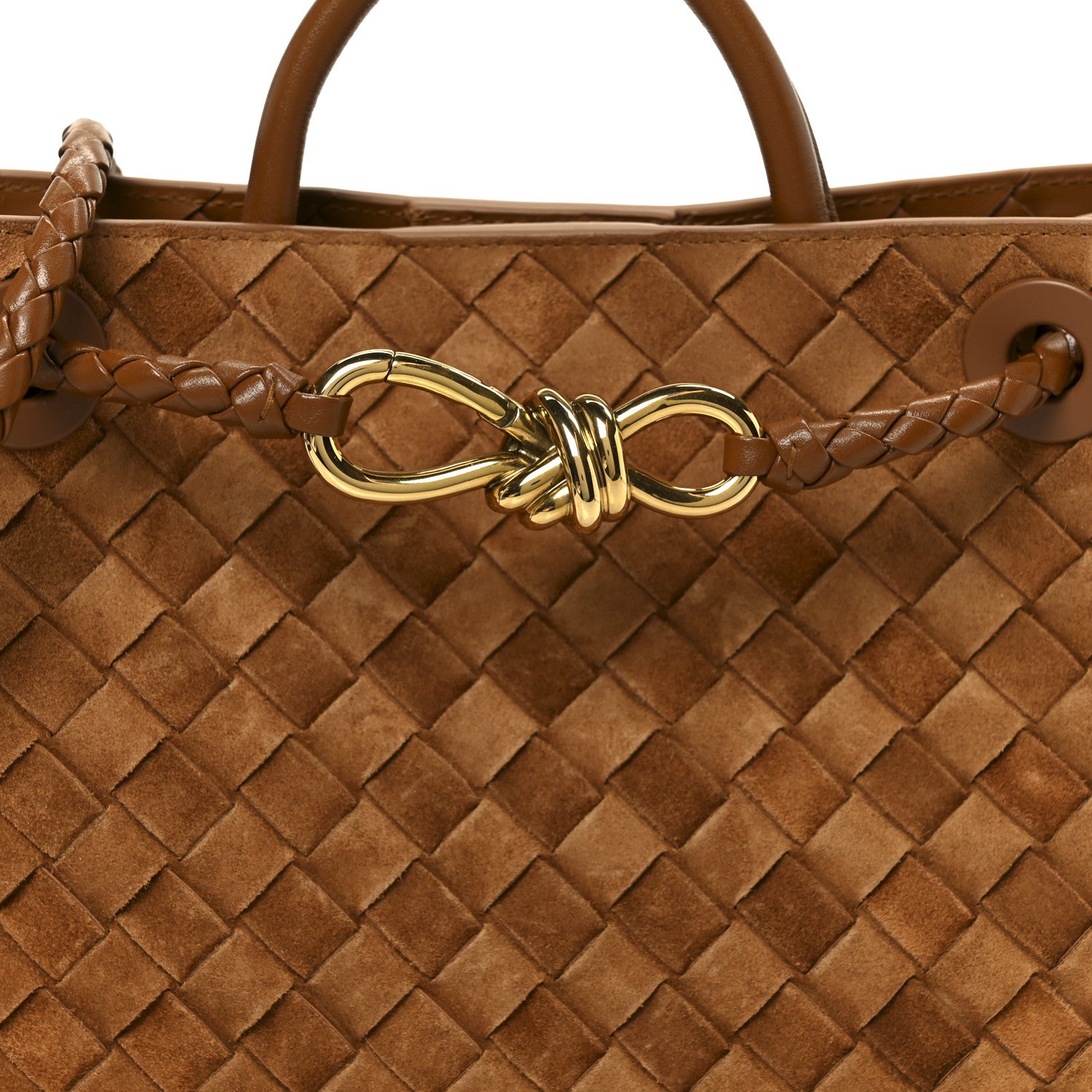 Bottega Veneta Suede Intrecciato Small Andiamo Shoulder Bag Amber 8 of 10