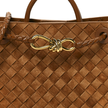 Bottega Veneta Suede Intrecciato Small Andiamo Shoulder Bag Amber 8 of 10
