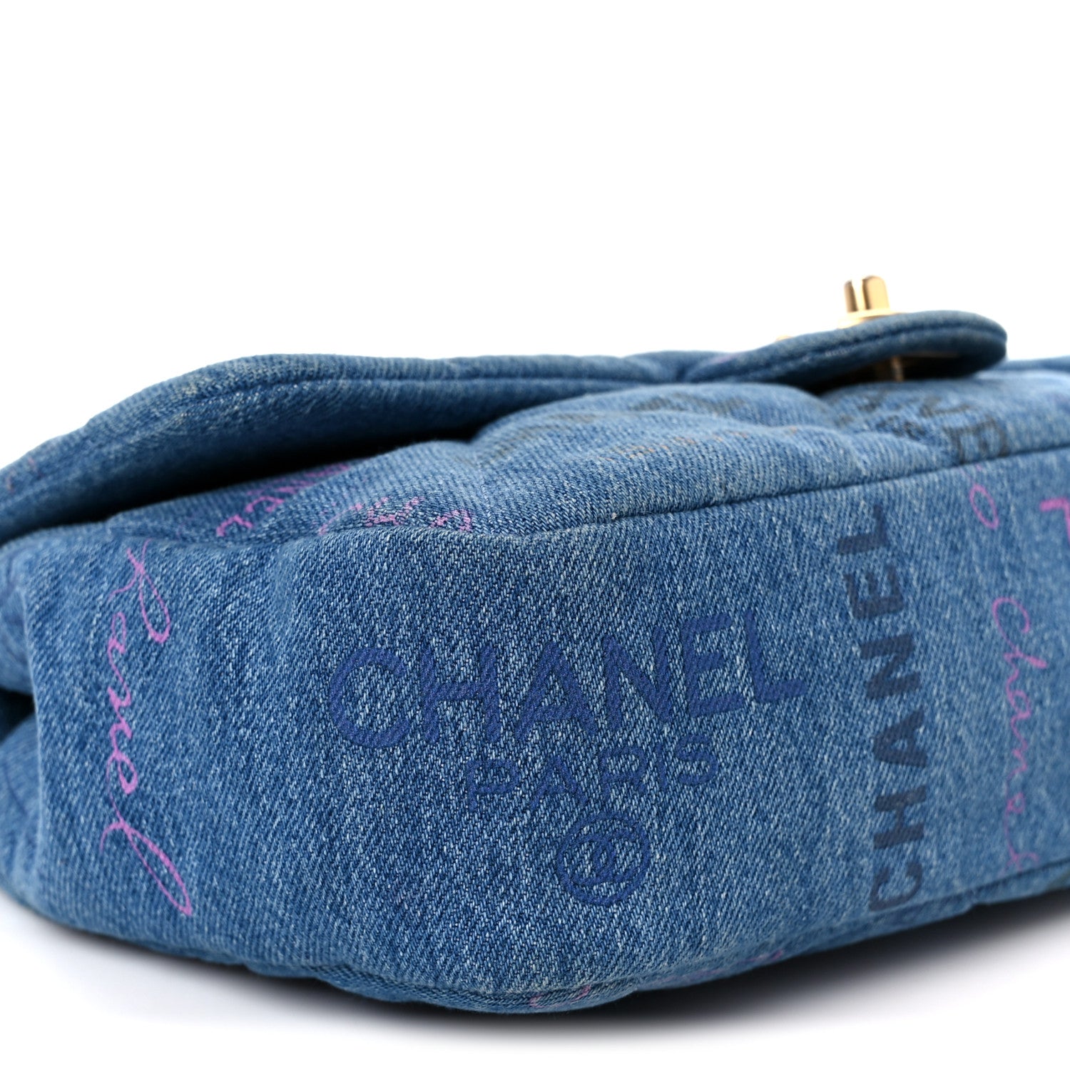 Chanel Denim Quilted Denim Large Mood Flap Blue Multicolor 10 of 11