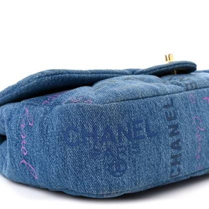 Chanel Denim Quilted Denim Large Mood Flap Blue Multicolor 10 of 11