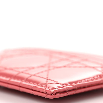 Christian Dior Patent Cannage Lady Dior Five-Slots Card Holder Peach Blossom 9 of 9