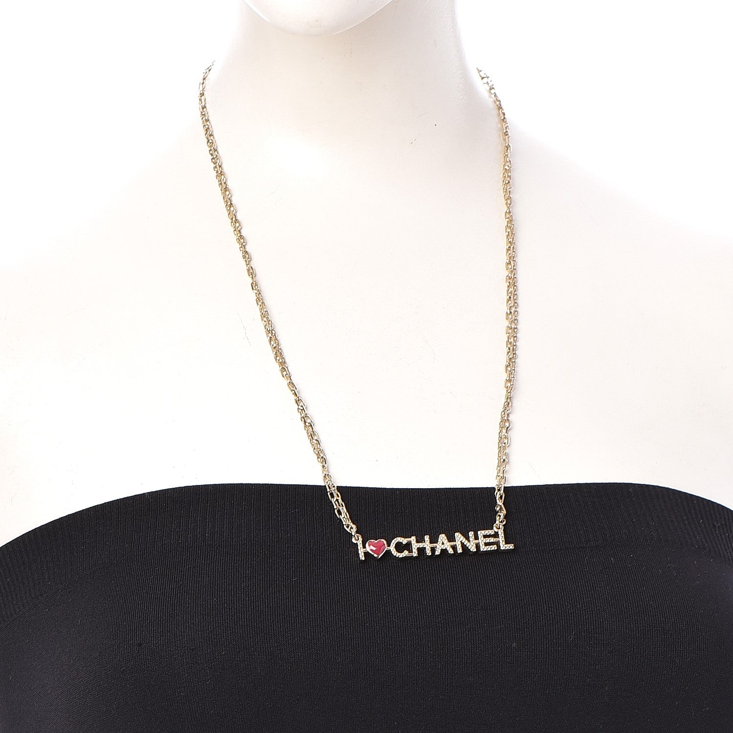 Chanel Chain I Heart Necklace Gold 2 of 6