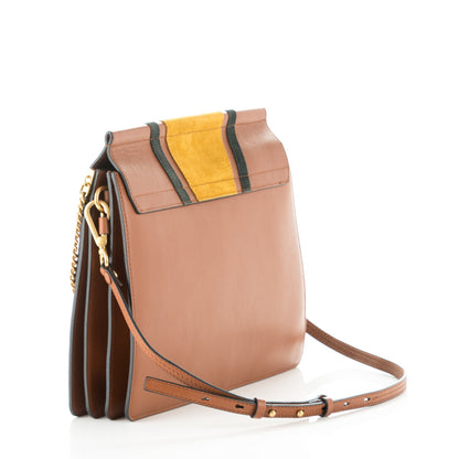 Chloe Calfskin Suede Patchwork Medium Faye Shoulder Bag Tobacco 3 of 6