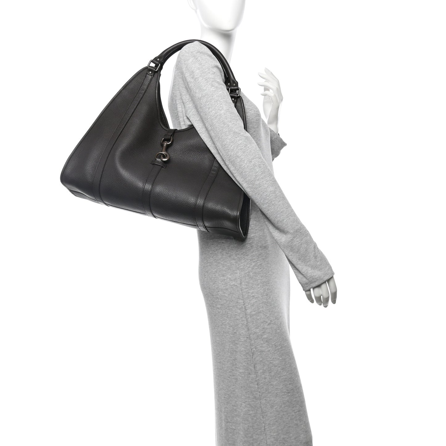 Pebbled Calfskin Large Joy Shoulder Bag Brown