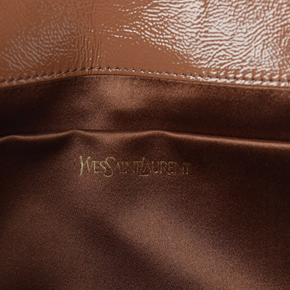 Saint Laurent Textured Patent Calfskin Monogram Large Belle De Jour Clutch Nude 8 of 8
