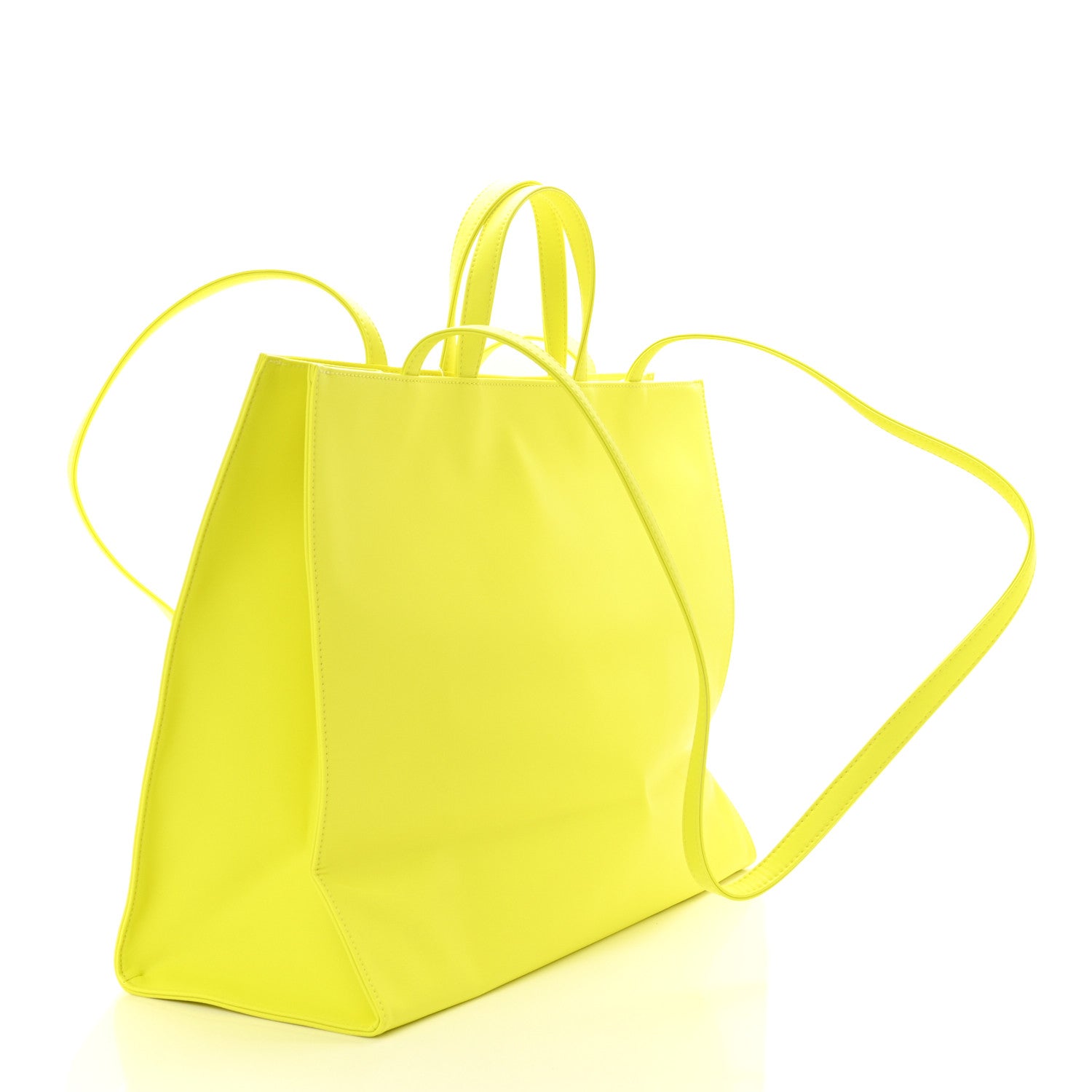 Telfar Vegan Leather Large Shopping Bag Highlighter Yellow 3 of 10