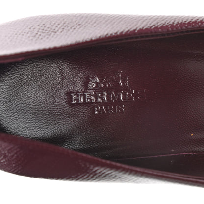 Hermes Patent Epsom Lauren Pumps 37.5 Bordeaux 6 of 7