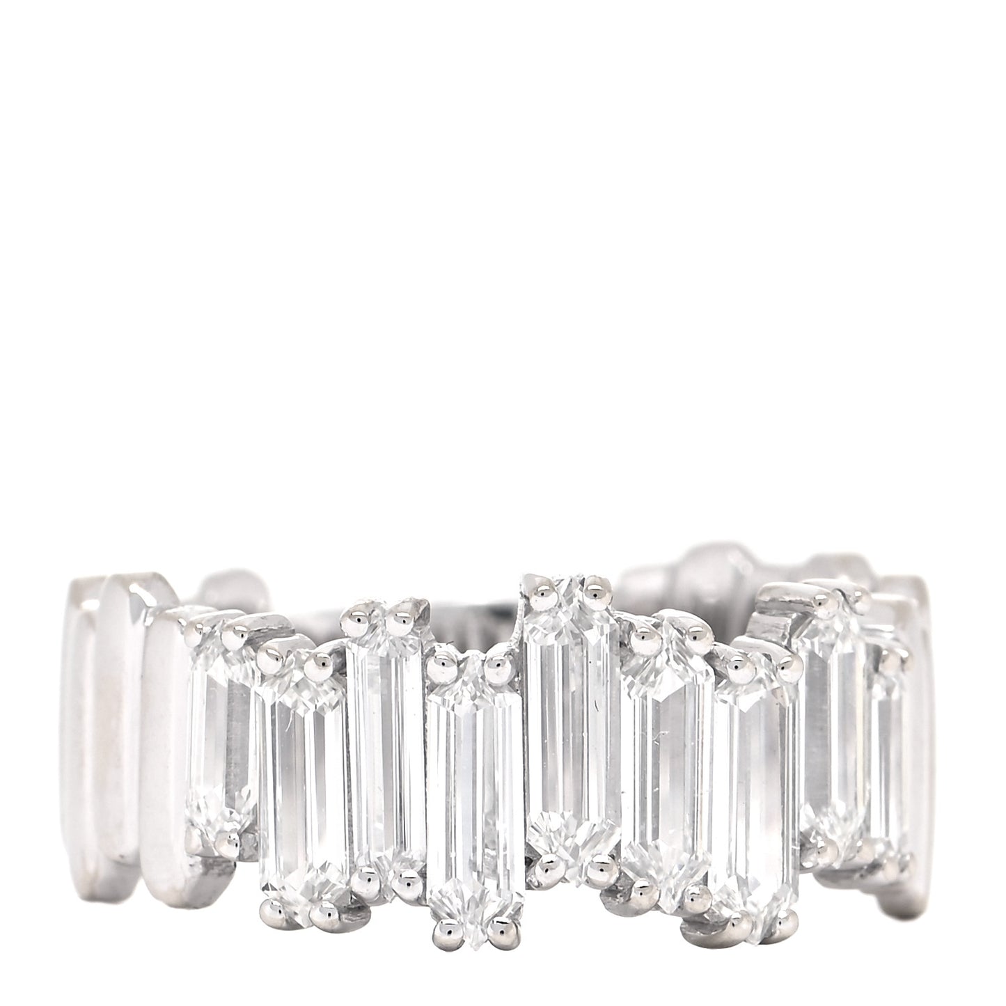 18K White Gold Diamond Fireworks Ring 56 7.5