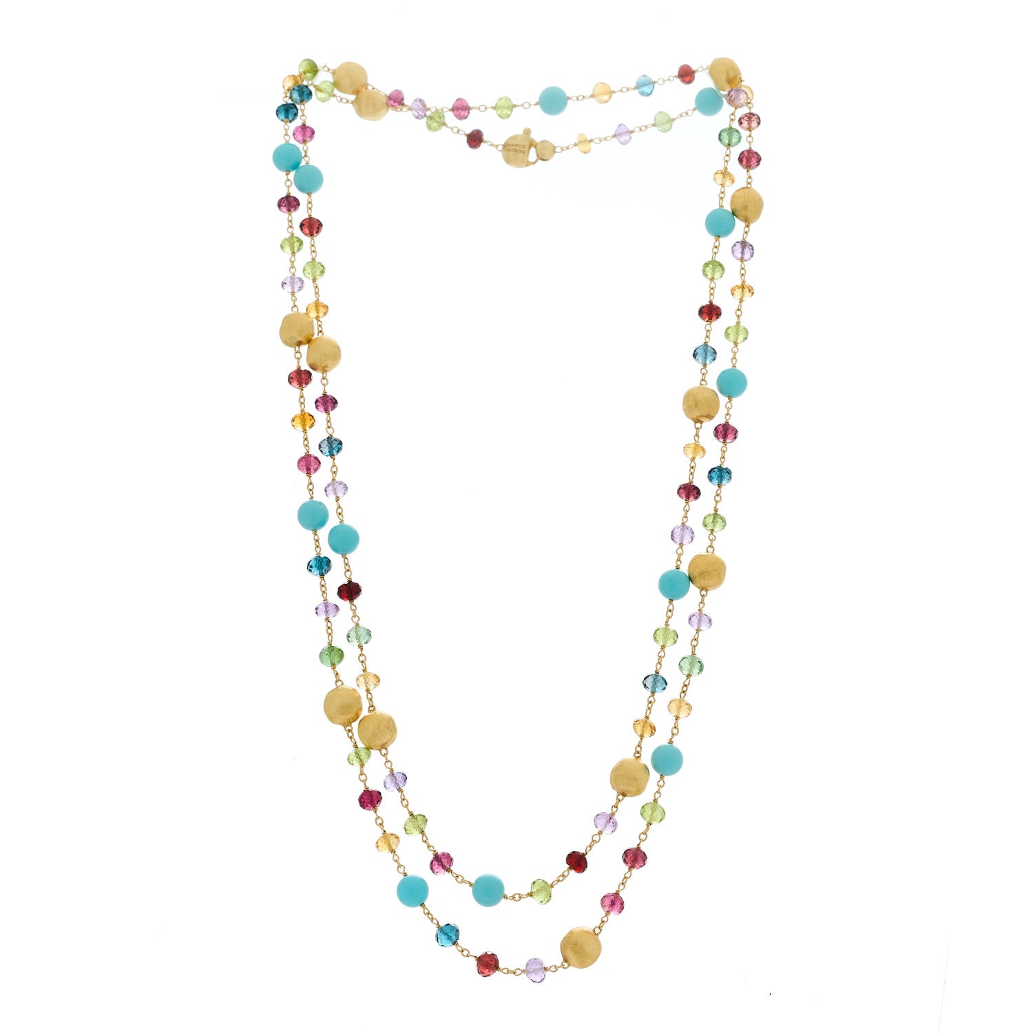 Marco Bicego 18K Yellow Gold Multi Gemstone Long Necklace 3 of 5
