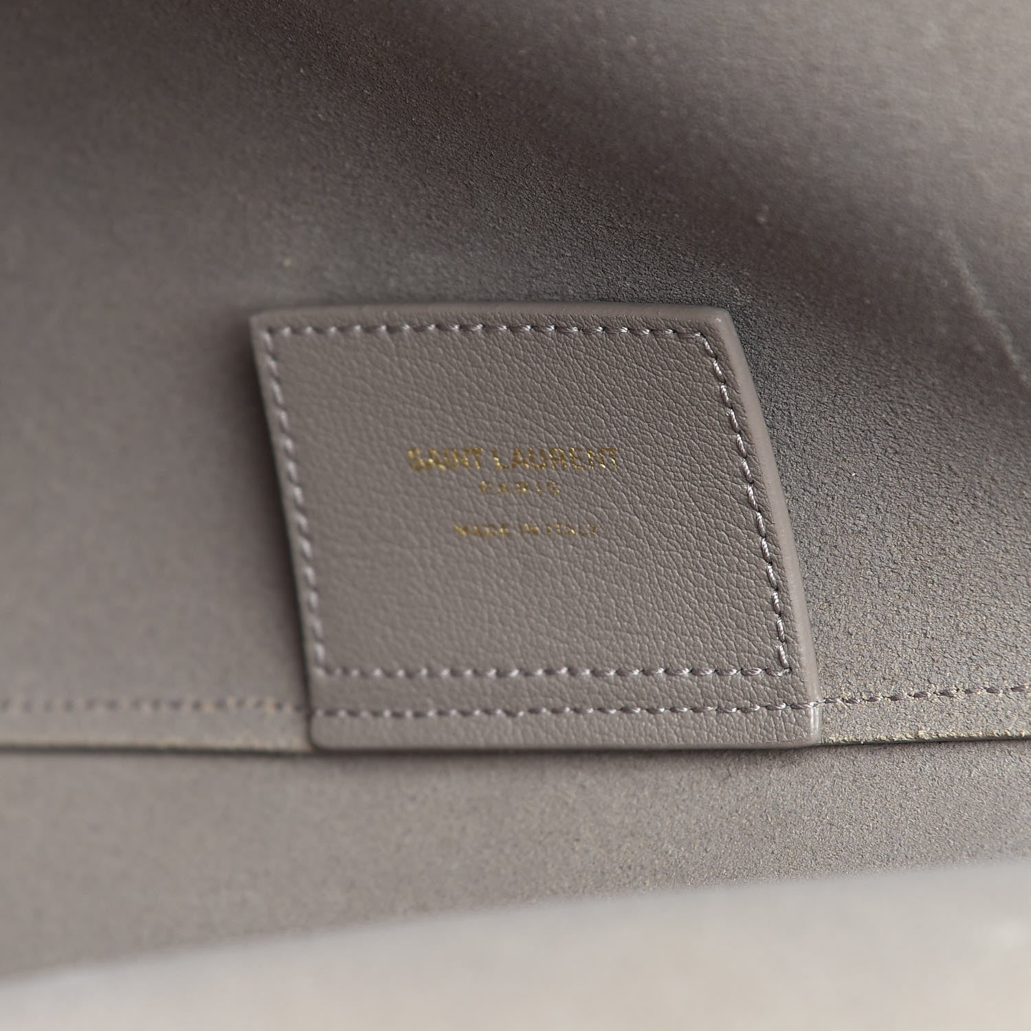Saint Laurent Calfskin Large Shopping Tote Taupe 9 of 15