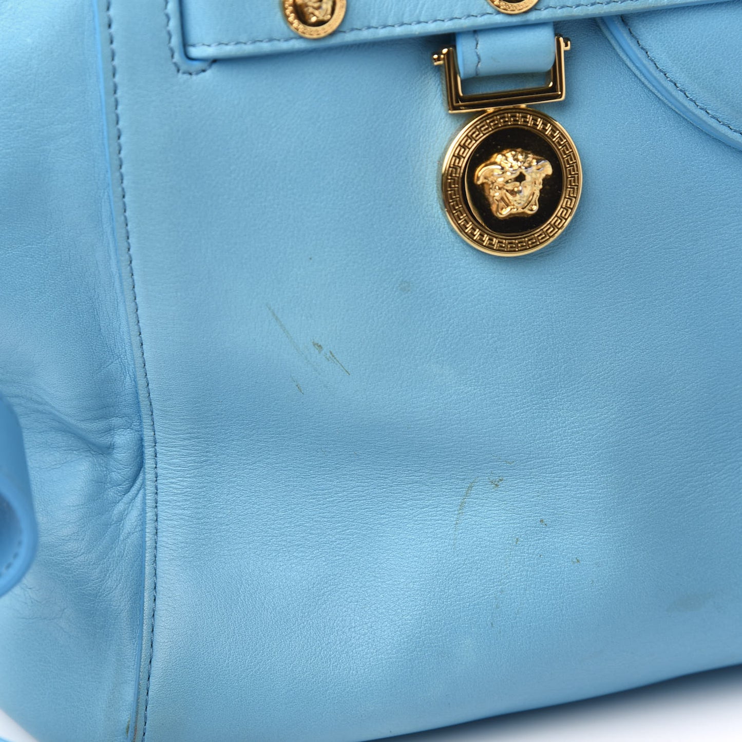 Calfskin Large Signature Satchel Blue
