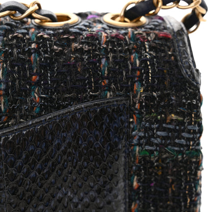 Chanel Tweed Snakeskin Quilted Small CC Filigree Flap Multicolor 14 of 14