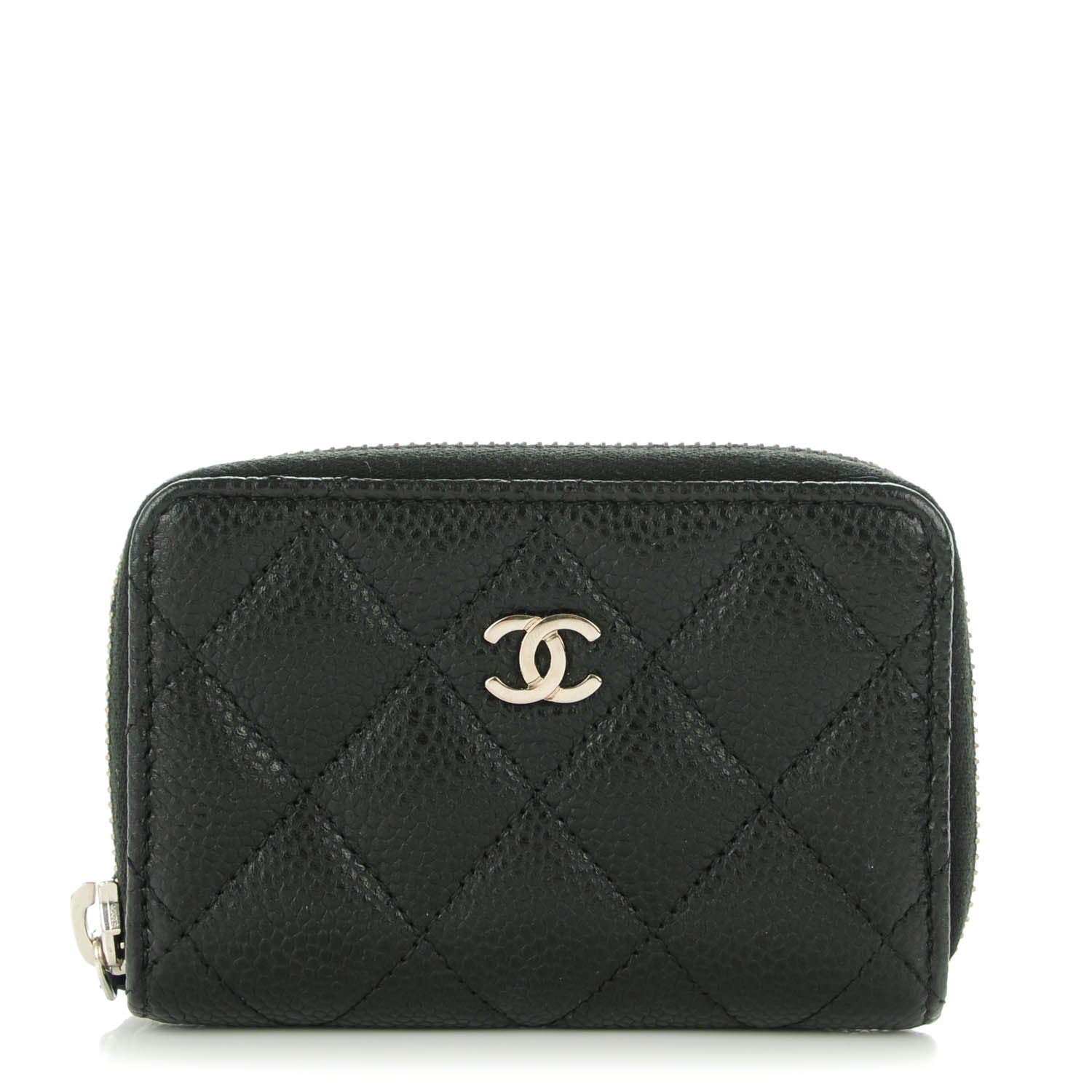 Chanel Caviar Quilted Zip Coin Purse Black 1 of 7