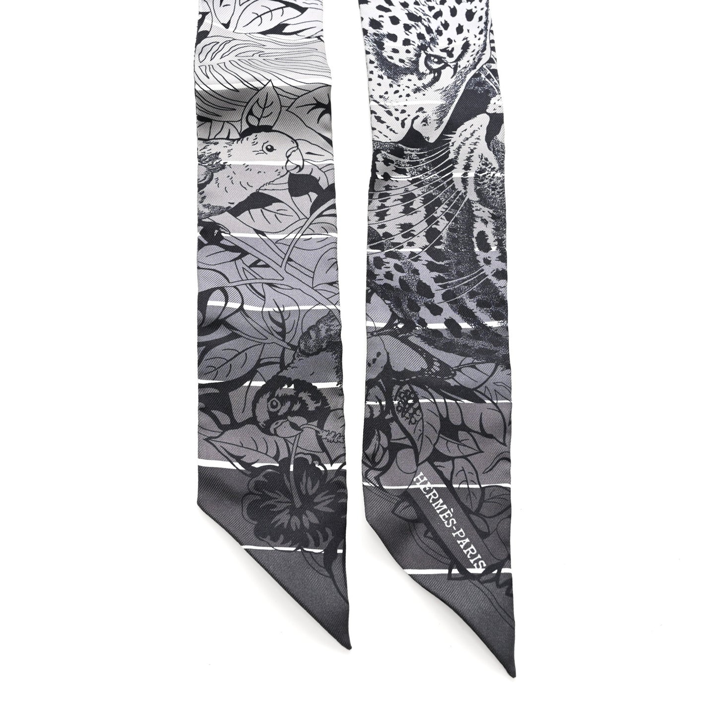 Silk Jungle Love Rainbow Twilly Gris Black White