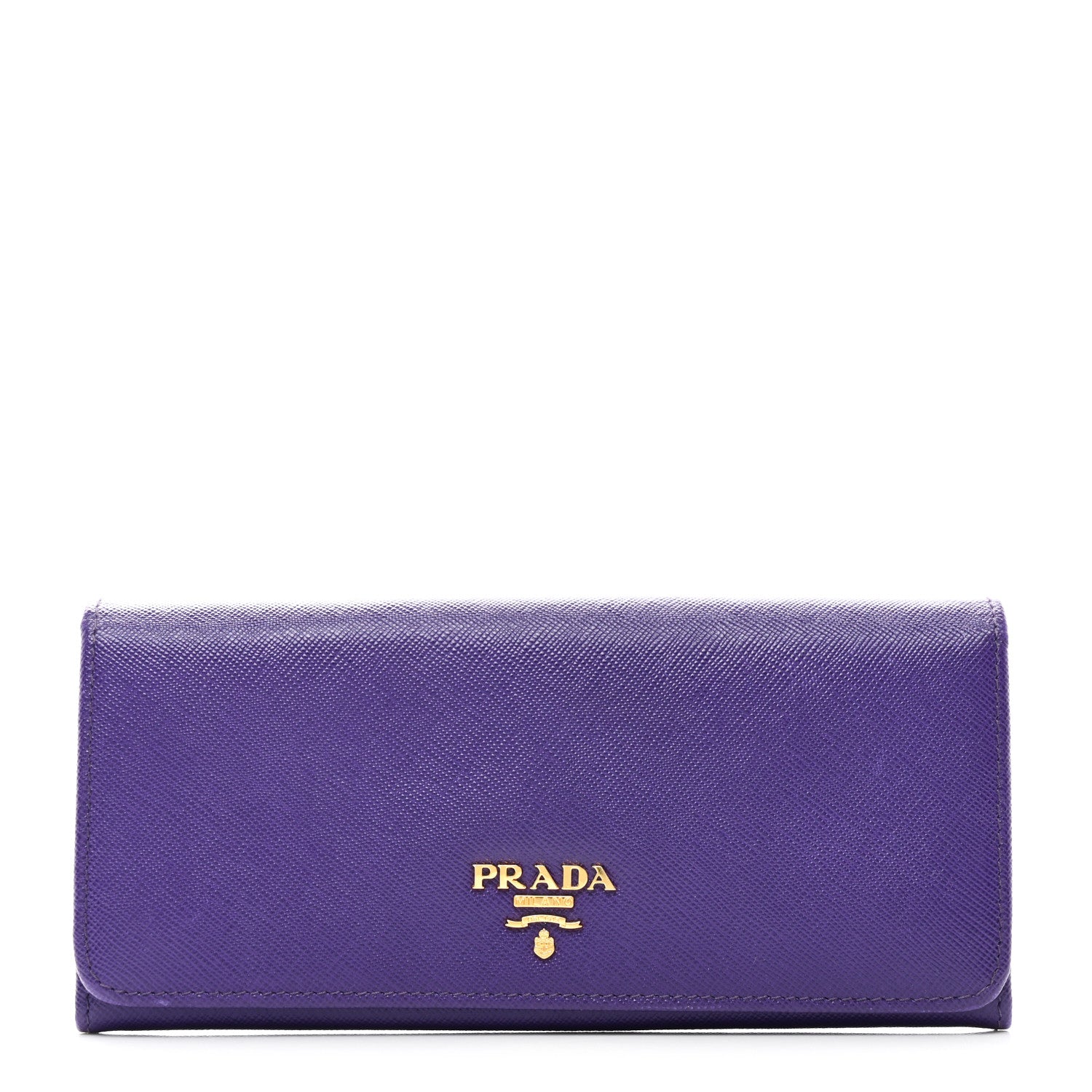 Prada Saffiano Lux Metal Continental Flap Travel Wallet Viola 1 of 8