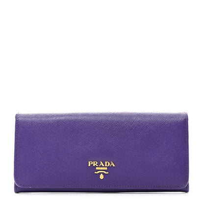 Prada Saffiano Lux Metal Continental Flap Travel Wallet Viola 1 of 8