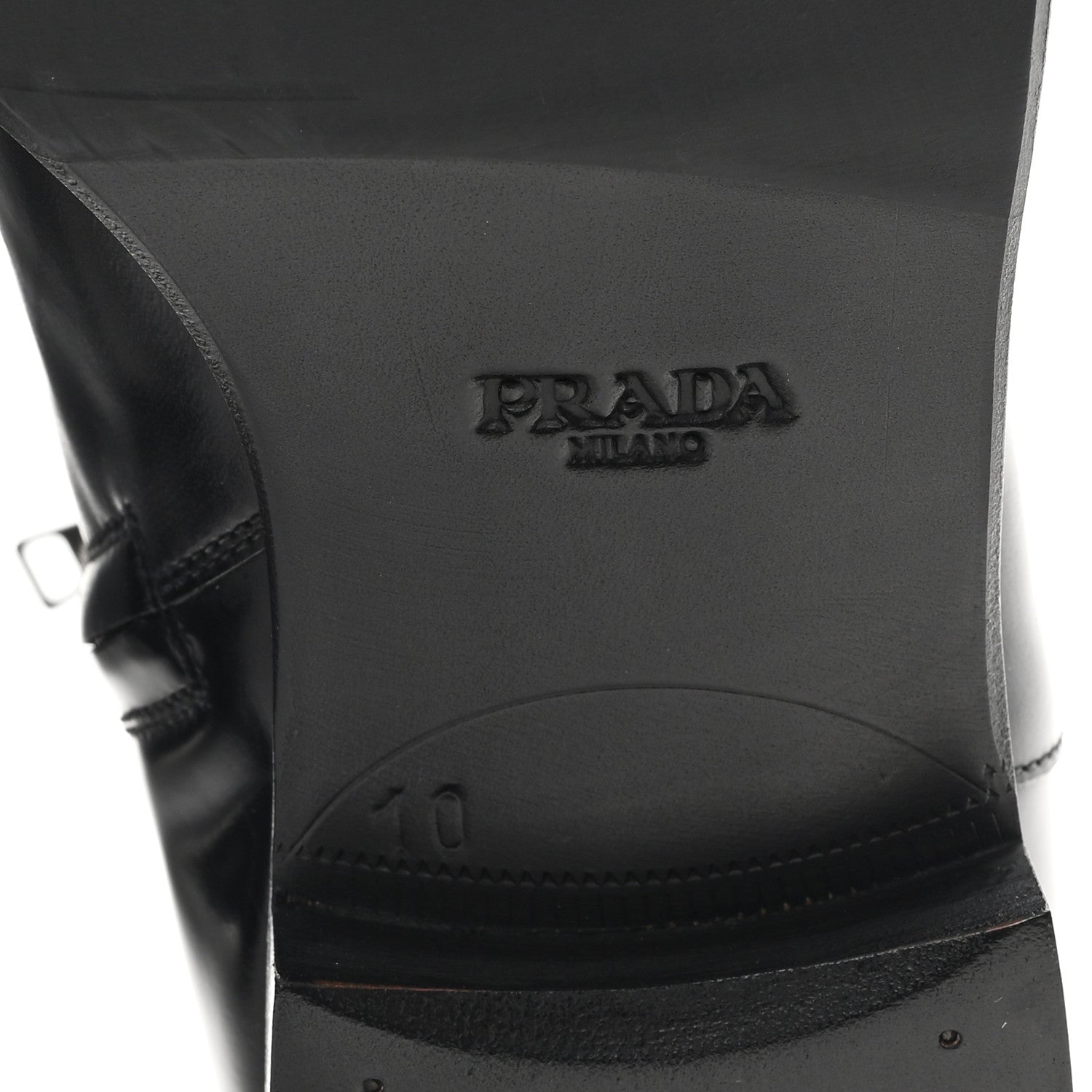 Prada Spazzolato Sfumato Mens Square Toe Ankle Boots 10 Black Argento 7 of 9