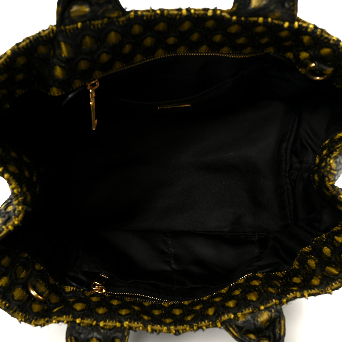 Tessuto Jacquard Canapa Tote Giallo