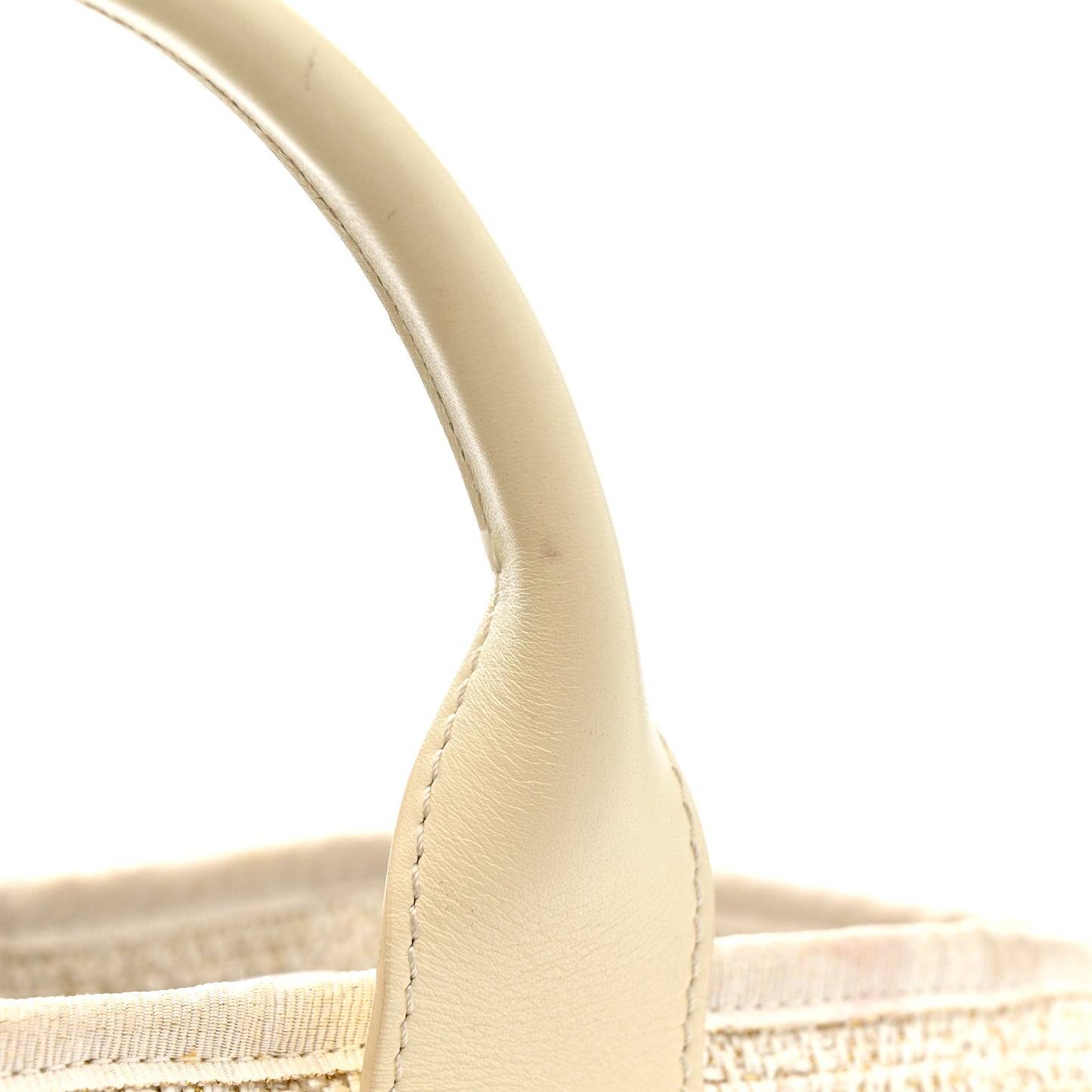 Lurex Boucle Medium Deauville Tote White