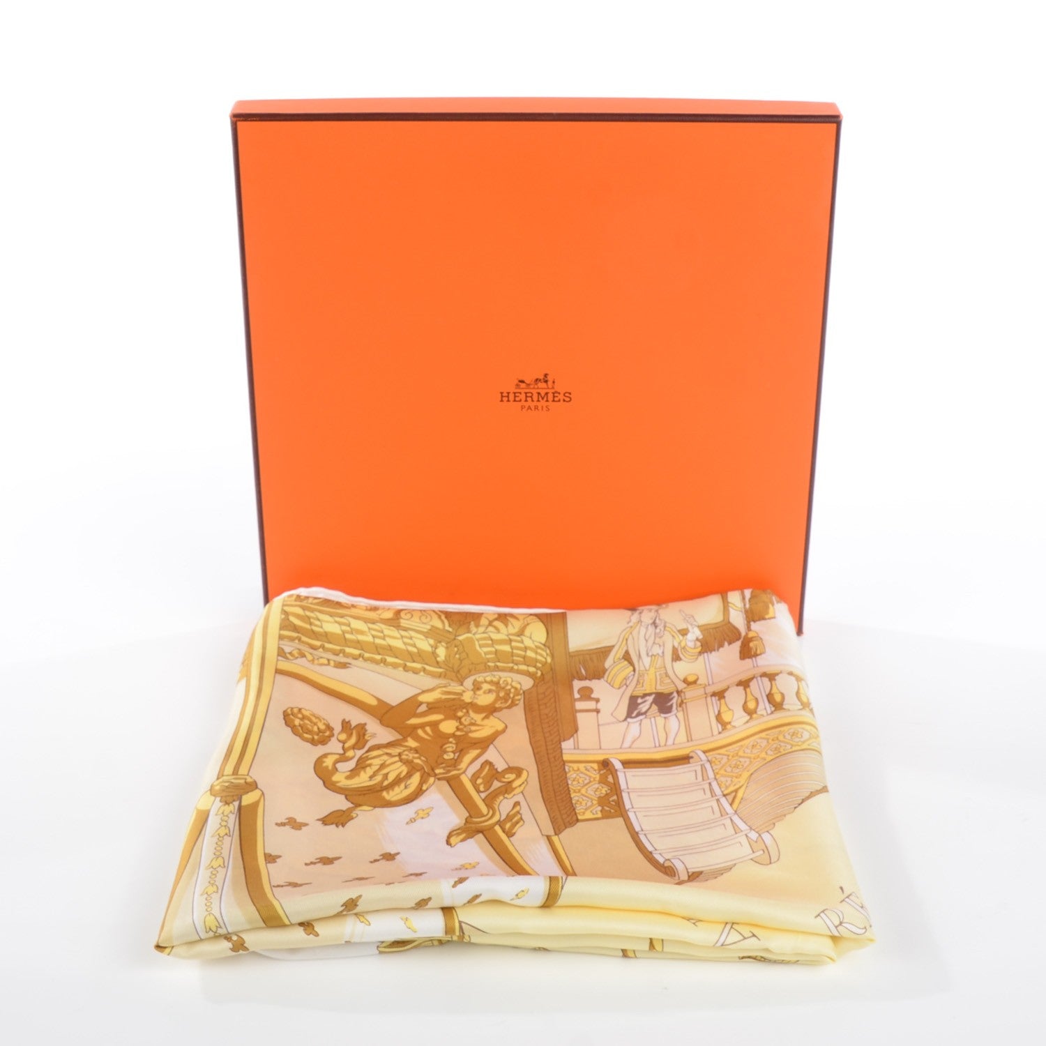Hermes Silk Vue Du Carrosse De La Galere La Reale Scarf 90 6 of 6